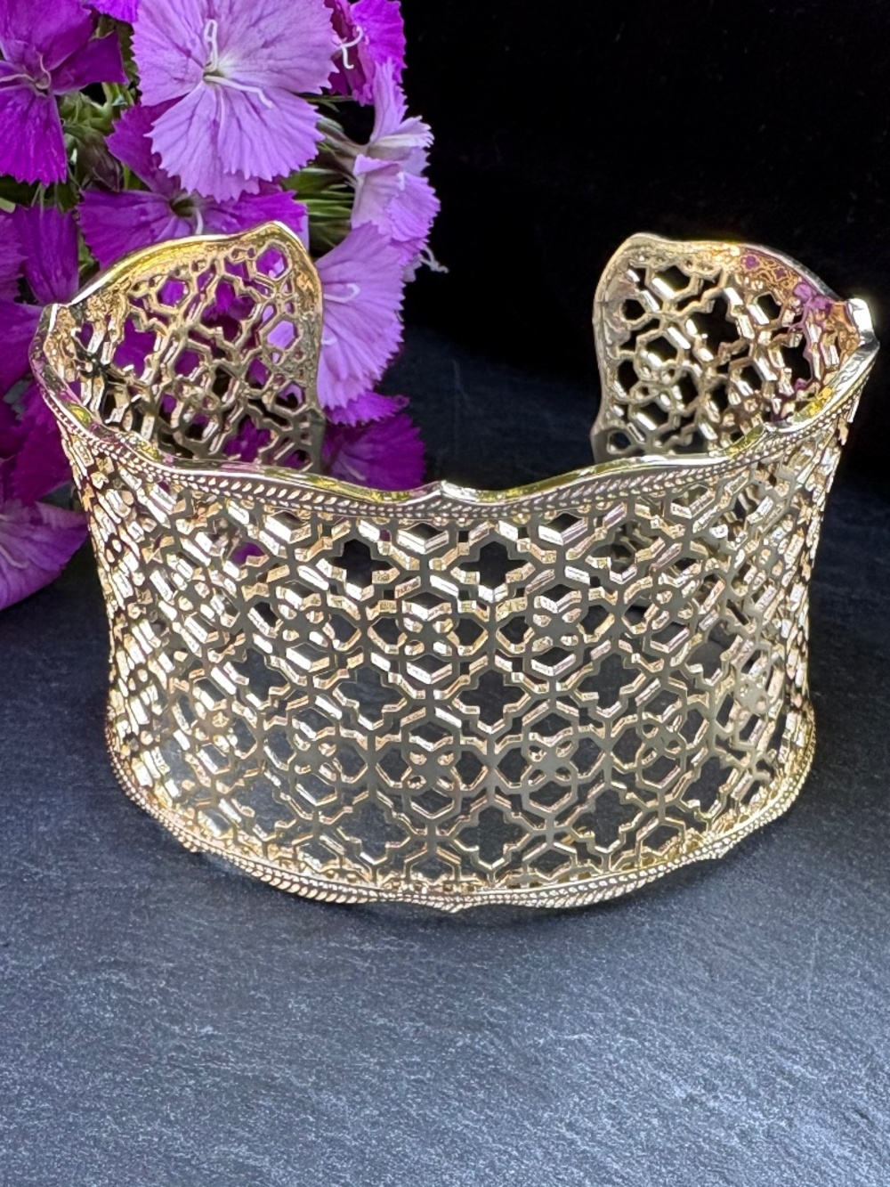 Kendra Scott Gold Candice Filigree Cuff Statement Bracelet